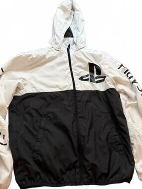 H&M x Playstation Boys White Black Windbreaker Jacket XL (US 20)